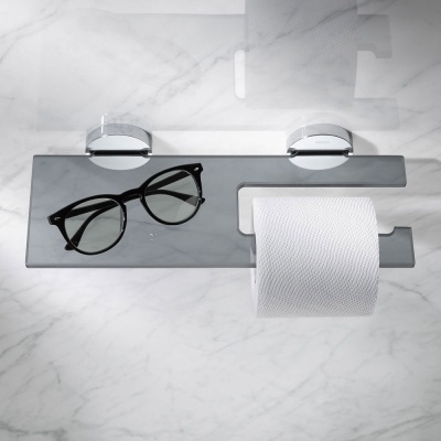 Держатель туалетной бумаги Keuco Edition 90 19073 018000 с полочкой Хром Серый Держатель туалетной бумаги Keuco Edition 90 19073 018000 с полочкой Хром Серый