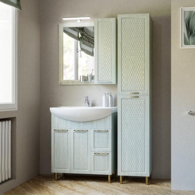 Зеркало со шкафом Mixline Ладога 75 539816 с подсветкой Белое