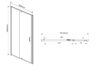 Душевая дверь Vincea Intra VDP-1I8090CL 90x190 профиль Хром стекло прозрачное