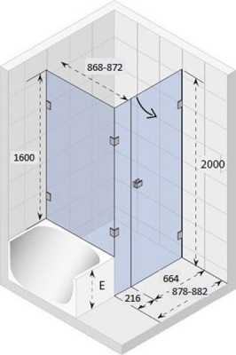 Душевой уголок Riho Scandic Mistral M208 90x90 GX0303202 R профиль Хром стекло прозрачное