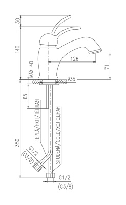 Смеситель для раковины Rav Slezak Labe L526.5SM Бронза