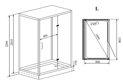 Душевая кабина Timo Puro 120x90 H-511L с гидромассажем