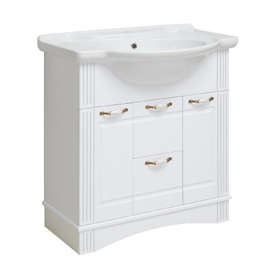 Тумба с раковиной Runo Леон 75 Белая