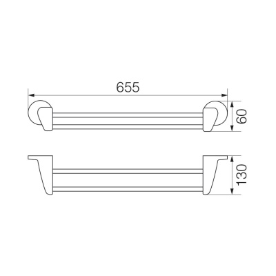 Полотенцедержатель Veragio Oscar OSC-5222.BR двойной Бронза