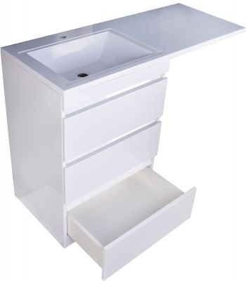 Тумба под раковину Style Line Даллас 120 Люкс Plus СС-00002272 3 ящика Белая