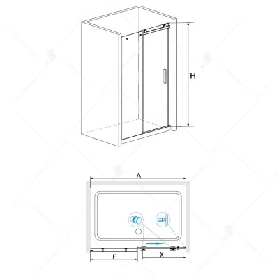 Душевая дверь в нишу RGW Tornado TO-15 160 профиль Хром стекло прозрачное