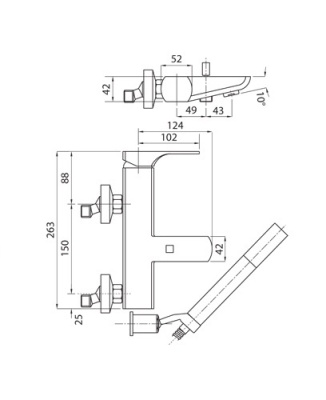 Смеситель для ванны Bugnatese Planet 2402 CR (Хром)