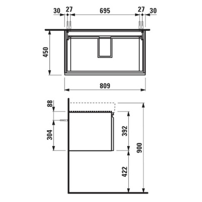 Тумба под раковину Laufen Pro S 70 подвесная Белая матовая
