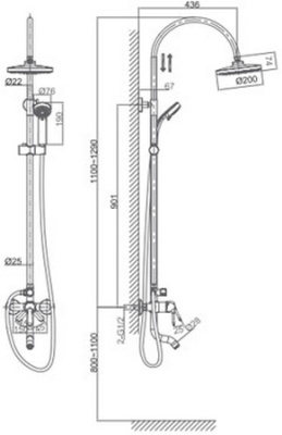 Душевая система D&K Rhein Schiller DA1463701C09 Хром