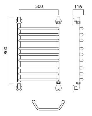 Водяной полотенцесушитель Aquanerzh 03-01A8050 Хром