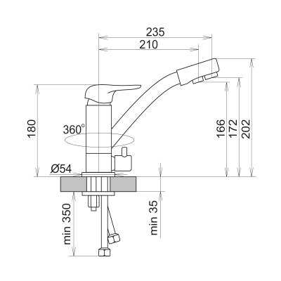 Смеситель для кухни AquaGranitEx C-6040 Песочный