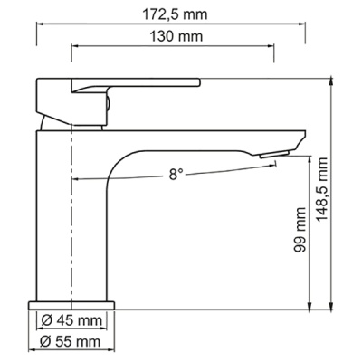 Смеситель для раковины WasserKRAFT Elbe 7403 Черный