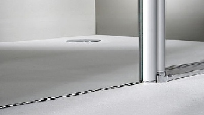 Душевой уголок Huppe Fracture 100х100 радиальный профиль Хром стекло прозрачное