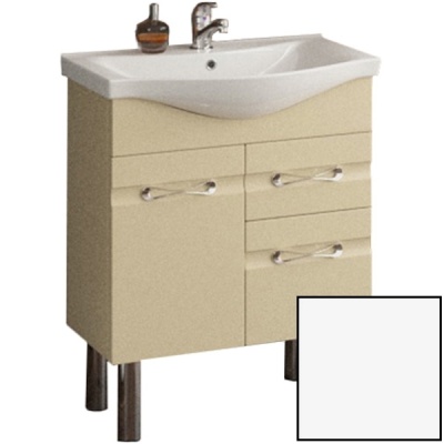 Тумба с раковиной SanVit Прима 65 kprim065 в цвете Ral прямые ручки Белый глянец