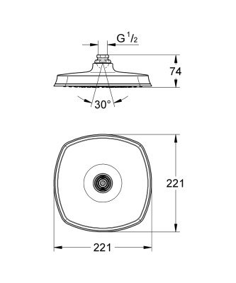 Верхний душ Grohe Grandera 27974 Хром