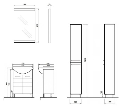 Шкаф пенал Orange Корро 32 Белый
