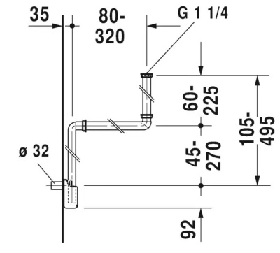 Сифон для раковины Duravit 0050760000 Белый