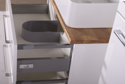 Тумба под раковину ASB-Woodline Санди 100 10882 подвесная Белая дуб