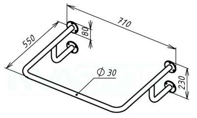 Поручень для инвалидов для раковины верхний (ПР-05.03.710.550.230.Н)