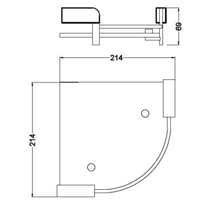 Угловая полка Schein Allom 2212B1 Хром