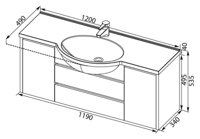 Тумба под раковину Aquanet Лайн 120 164938 подвесная Белая