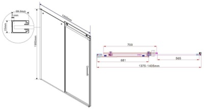 Душевая дверь Vincea Como VPS-1C140CL 140x195 профиль Хром стекло прозрачное