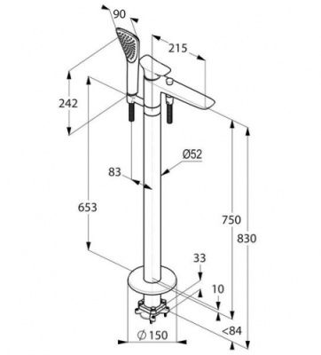 Смеситель для ванны Kludi Ambienta 535900575 Хром