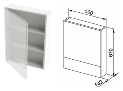 Зеркальный шкаф Aquanet Нота 50 172681 L Дуб светлый