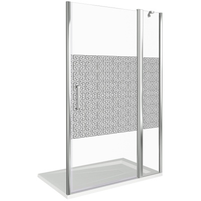 Душевая дверь в нишу Good Door Fantasy WTW-110-F-CH 110 профиль Хром стекло прозрачное с рисунком
