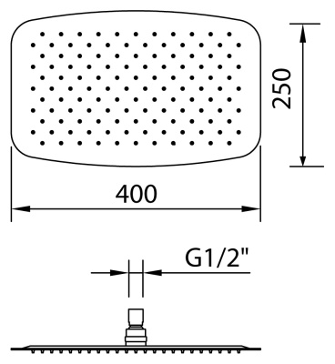 Верхний душ Clever Slim Inox Air 40x25 99601 Хром