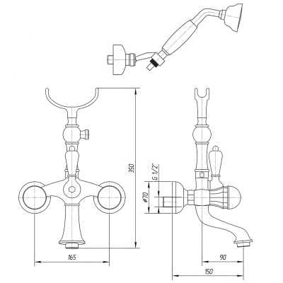 Смеситель для ванны Migliore Korona ML.KRN-4703 Хром