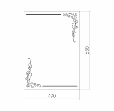 Зеркало Mixline Шарм Винтаж 49 525008 с полкой с пескоструйным рисунком