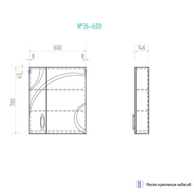 Зеркальный шкаф Vigo Mirella 60 Белый