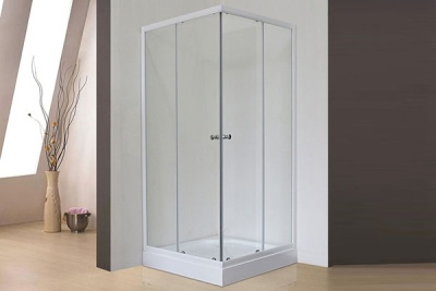 Душевой уголок Royal Bath HP 90х90 RB90HP-T с поддоном профиль Белый стекло прозрачное