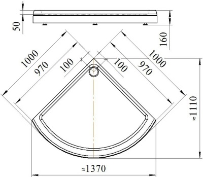 Акриловый поддон для душа Radomir 100x100x16 1-11-0-0-0-003 Белый