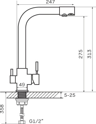 Смеситель для кухни Zerix LR4055K-3 ZX0662 Бежевый матовый