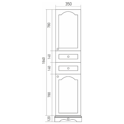 Шкаф пенал Mixline Прованс 35 539603 Зеленый