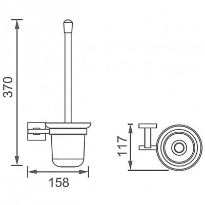 Ершик для унитаза Aquanet 6188 Хром