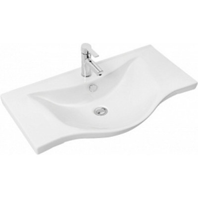 Тумба с раковиной SanVit Прима 55 kprim055 с фактурой под дерево прямые ручки Акация светлая