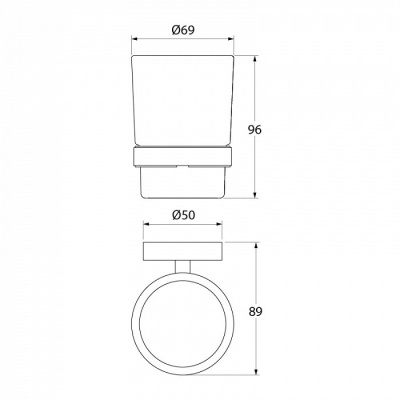 Стакан для зубных щеток Iddis Calipso CALMBG1i45 Белый, хром