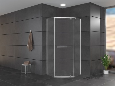 Душевой уголок Cerutti SPA Chika ZP101T 100x100 профиль Хром стекло прозрачное