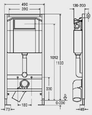 Инсталляция Viega Eco 713386 С клавишей смыва