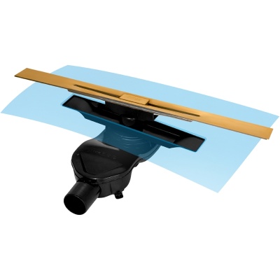 Душевой лоток Berges Wasserhaus Simpel 600 092111 с решеткой Золото глянец