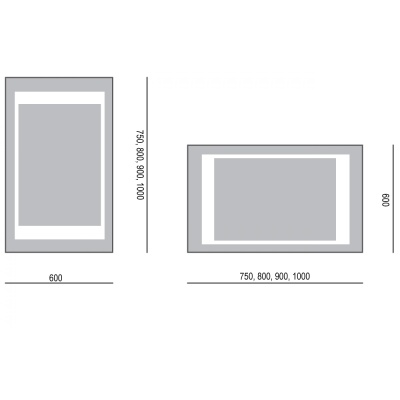 Зеркало SanVit Дорадо 90 с подсветкой с кнопочным выключателем