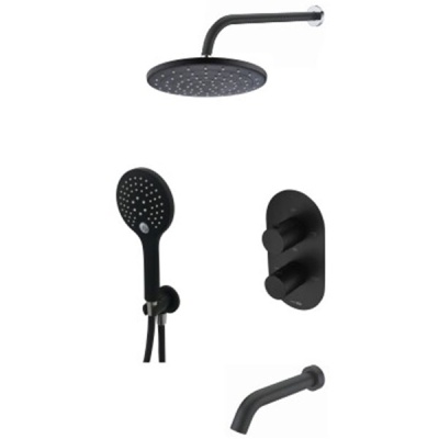 Душевая система WasserKRAFT Elbe A177477 с термостатом Черная