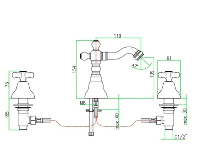 Смеситель для раковины Webert Armony AM710202060 Медь