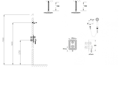 Душевая система Bronze de Luxe Windsor 10138/1DF Бронза