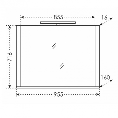 Зеркало СанТа Калипсо 100 117006 с подсветкой Белое
