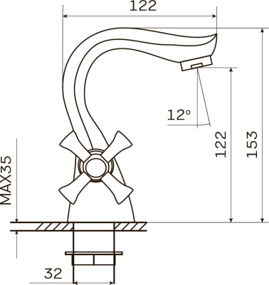 Смеситель для раковины Zerix MED-A 827 ZX0199 Хром