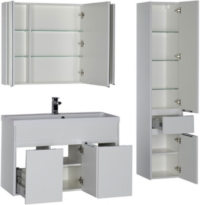 Тумба под раковину Aquanet Латина 100 179637 подвесная Белая